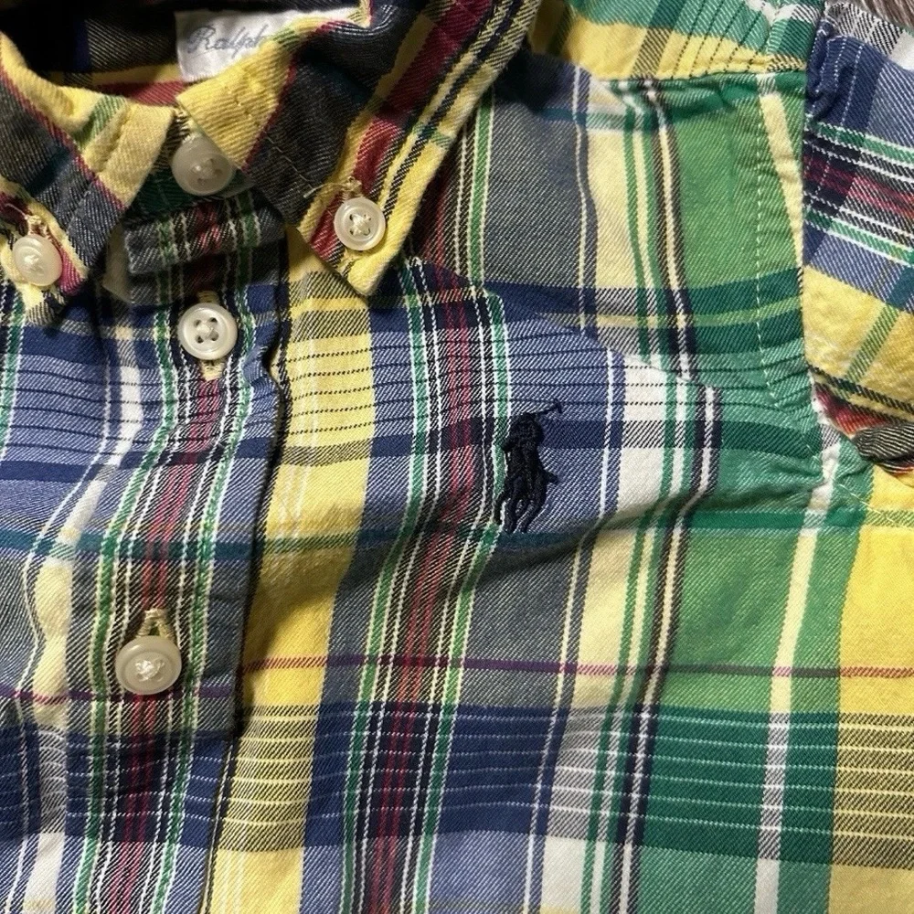 Baby Boy Ralph Lauren Plaid Button Down Shirt Size 3-6 Months